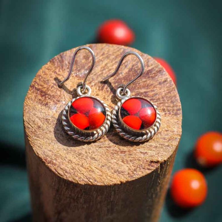 Aretes Huayruro Borde Trenzado