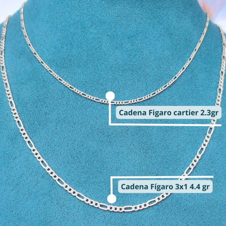 Cadena Figaro Cartier de 45 cm en plata ley 925