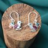 Aretes Faisán de la Aurora de Plata ley 950 con piedras naturales