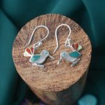 Aretes Faisán de la Aurora de Plata ley 950 con piedras naturales