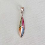 Dije Colgante Lágrima Aurora Plata 950 y Colores | Joyería Mística