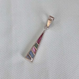 Dije Colgante Mosaico Andino en Plata ley 950 | Geometría Colorida y Estela