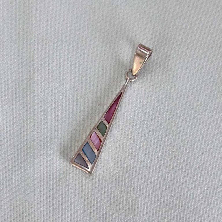 Dije Colgante Mosaico Andino en Plata ley 950 | Geometría Colorida y Estela