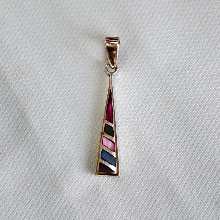 Dije Colgante Mosaico Andino en Plata ley 950 | Geometría Colorida y Estela