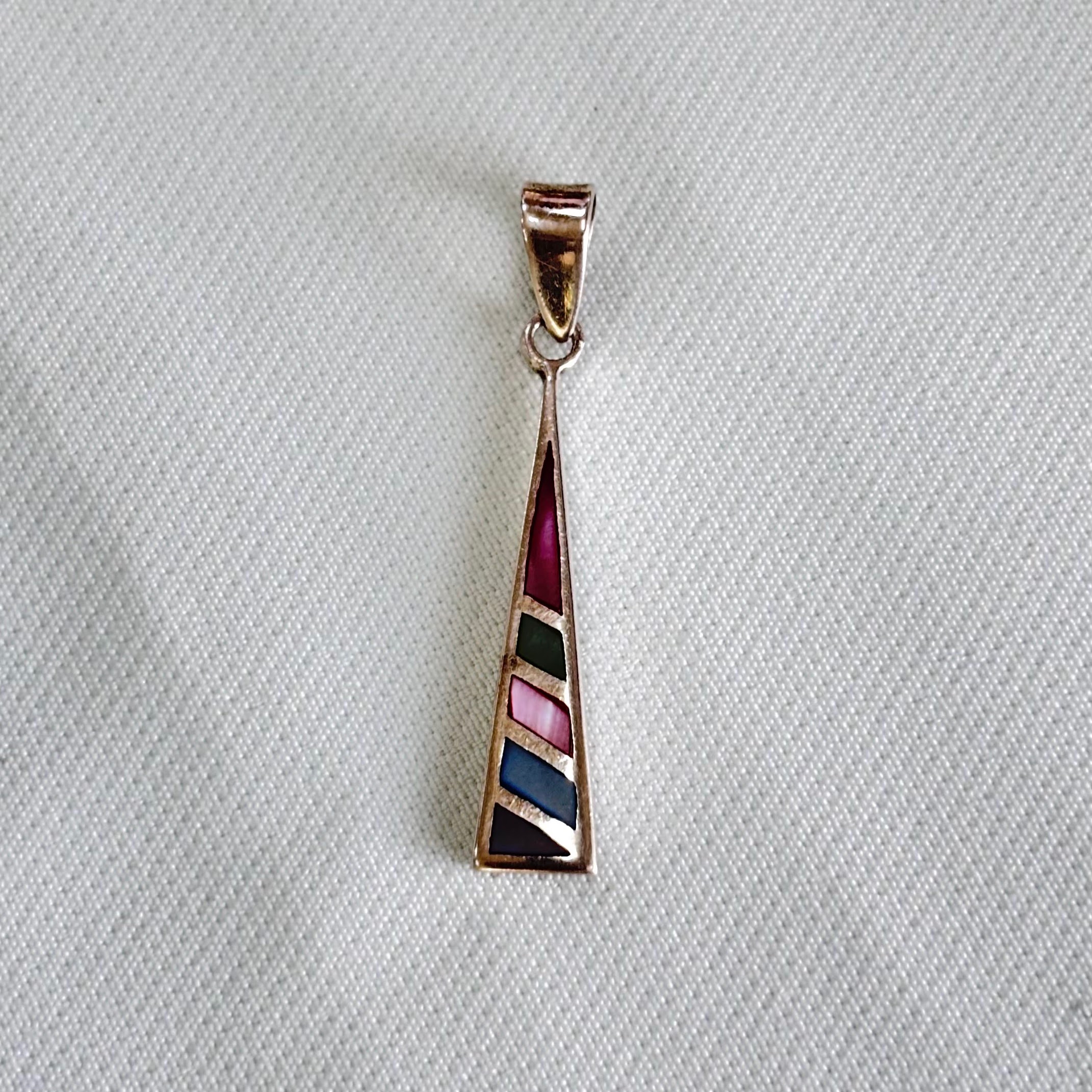 Dije Colgante Mosaico Andino en Plata ley 950 | Geometría Colorida y Estela - Image 2