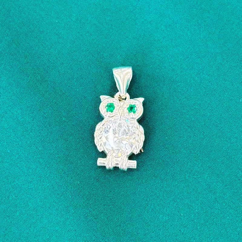 Dije Colgante Búho en Plata ley 925 con Zircón | Amuleto de Sabiduría - Image 2