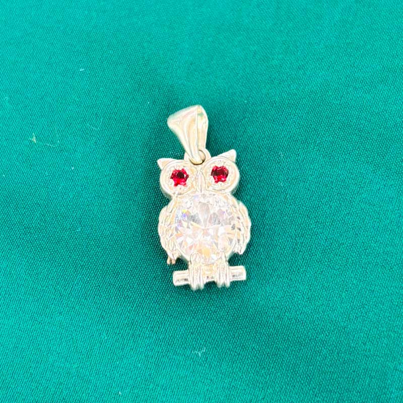 Dije Colgante Búho en Plata ley 925 con Zircón | Amuleto de Sabiduría - Image 4