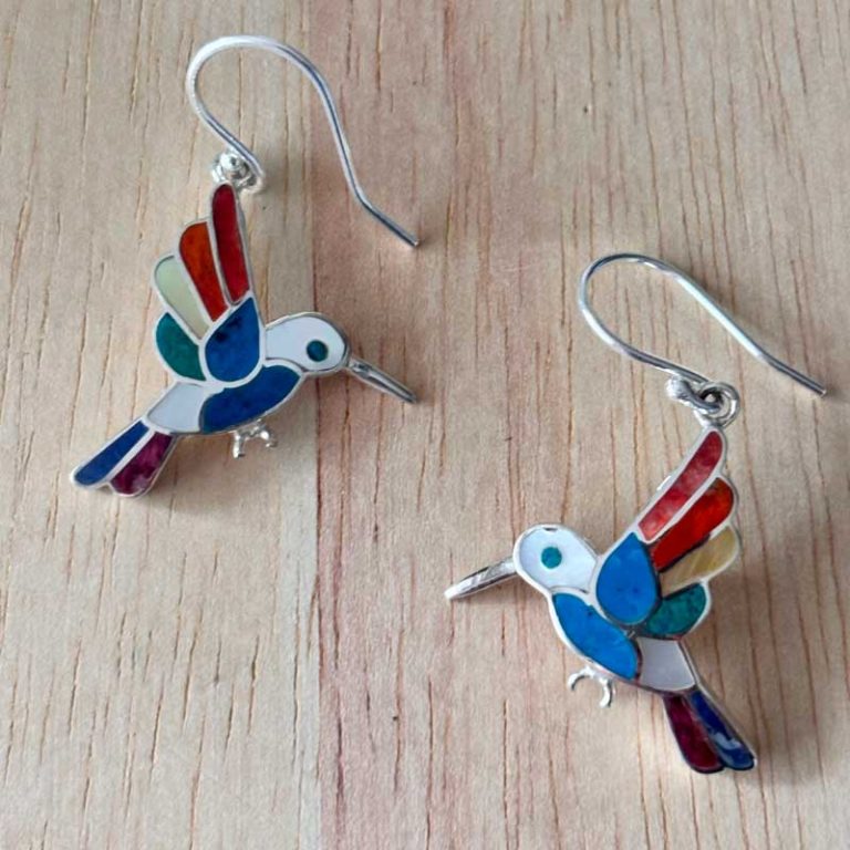 Aretes Colibrí Andino en Plata ley 950  | Joyería Espiritual Andina