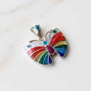 Dije Colgante Mariposa Wayra en Plata ley 950 | Joyería Andina de Transformación