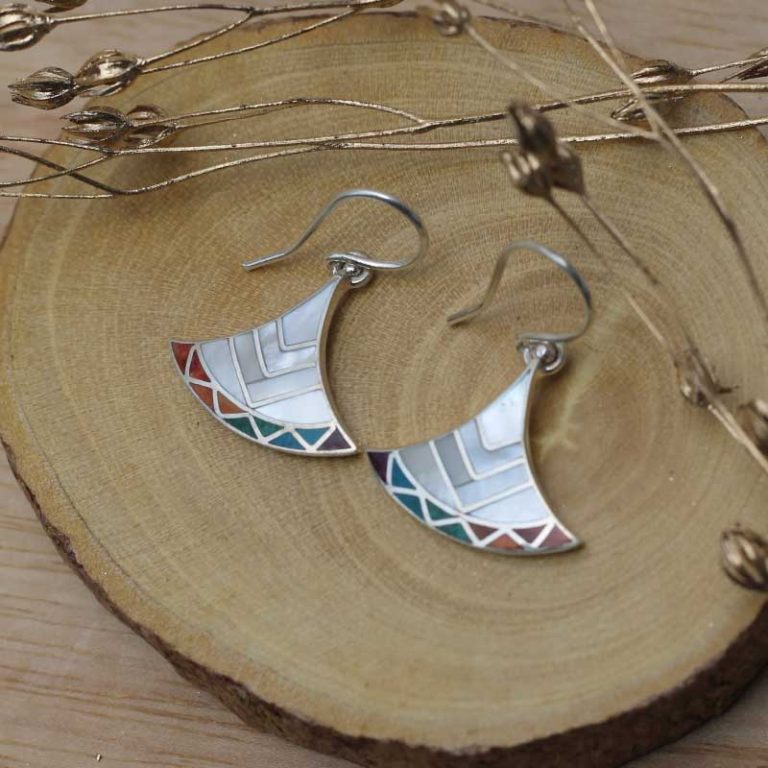 Aretes Cuchillo Ceremonial Incaico en Plata ley 950  | Joya Ritual Andina