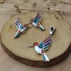 Set de Aretes y Dije de Colibrí Andino