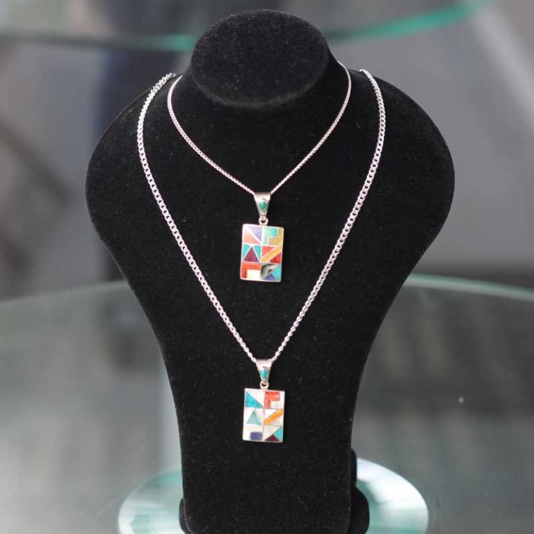 Set para Parejas de 2 Dijes Rumi Geométrico en Plata Ley 950