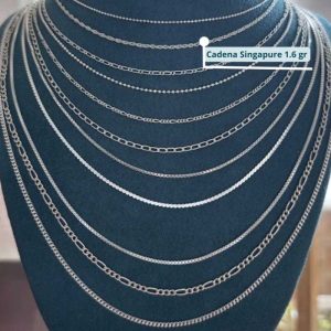Alternative view of Cadena Singapure de 45 cm en plata ley 925