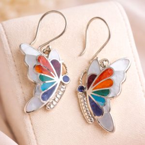 Alternative view of Aretes Mariposa Sagrada en Plata 950