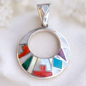 Dije colgante Ciclo Solar Andino en Plata 950 | Dije Mosaico