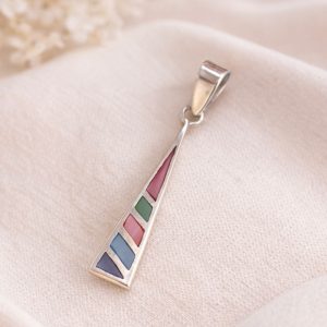 Dije Colgante Mosaico Andino en Plata ley 950 | Geometría Colorida y Estela