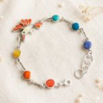 Pulsera Colibrí Wayra en Plata 950 y Mosaico de Piedras Naturales | Joyería Artesanal Peruana