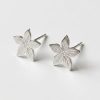 Aretes Flor de Jazmín en Plata Ley 925 | Broqueles Botánicos Minimalistas para Dama
