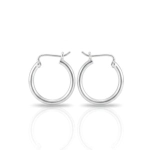 Argollas atemporales Lisas de 1.5 cm en Plata Ley 925 | Pendientes de Aro Minimalistas | Joyería Básica Esencial