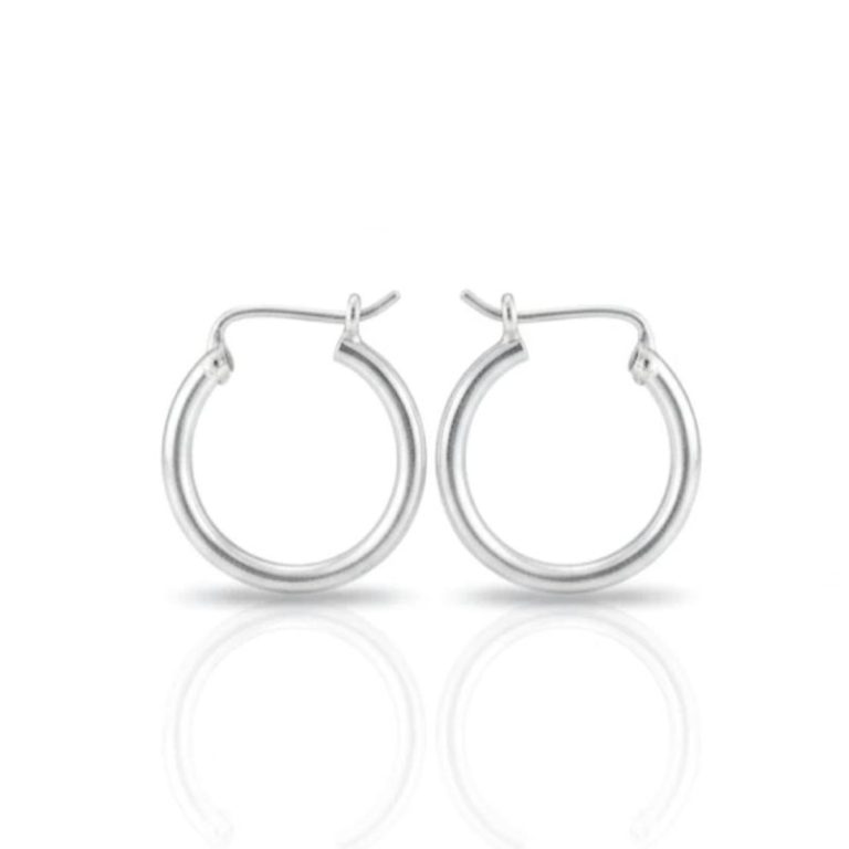 Argollas atemporales Lisas de 1.5 cm en Plata Ley 925 | Pendientes de Aro Minimalistas | Joyería Básica Esencial