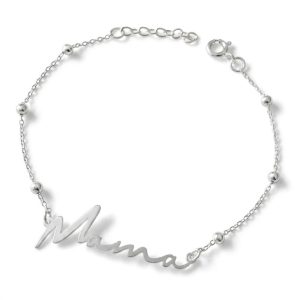Alternative view of Pulsera Mamá eterna en Plata Ley 925 Delicada | Joyería de Homenaje con Balines y Cadena Regulable