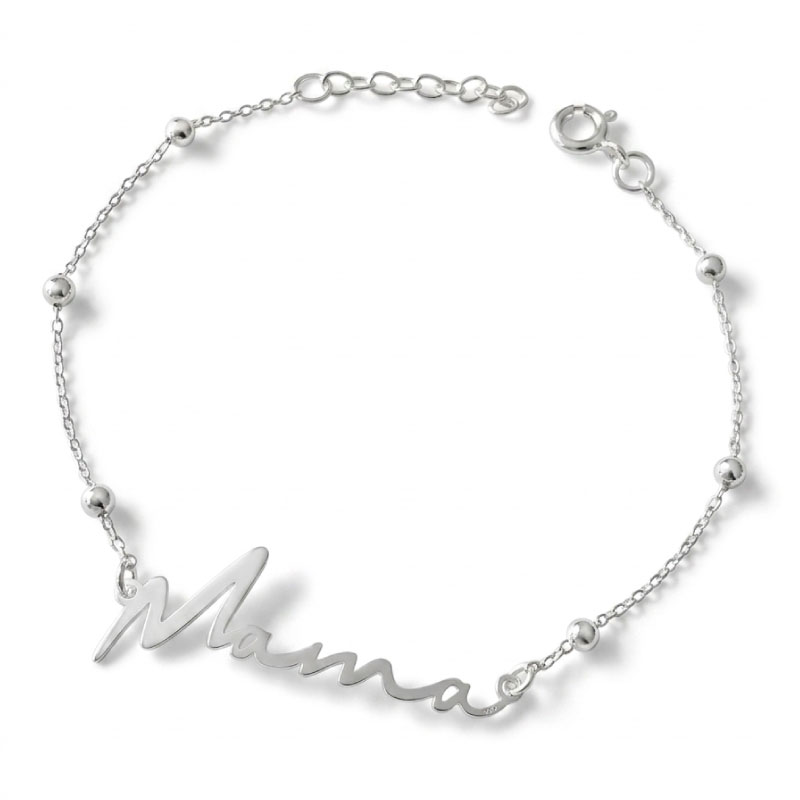Pulsera Mamá eterna en Plata Ley 925 Delicada | Joyería de Homenaje con Balines y Cadena Regulable - Imagen 2