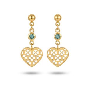 Aretes Colgantes Corazón Puro Amor en Plata 925 con Baño de Oro 18K | Joyería Romántica de Lujo