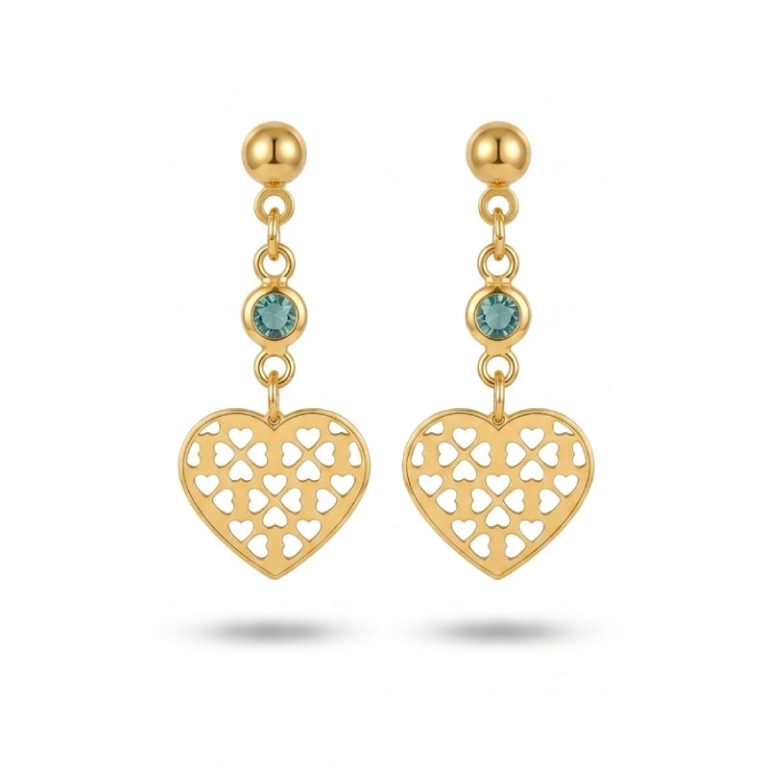 Aretes Colgantes Corazón Puro Amor en Plata 925 con Baño de Oro 18K | Joyería Romántica de Lujo