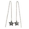 Aretes Pasantes Flor de Jazmín en Plata de Ley 925 | Aretes de Cadena con Movimiento