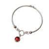 Brazalete Órbita Huayruro en Plata Ley 950 | Pulsera de Caña Rígida con Eslabones | Joyería Geométrica de Protección