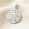 Medalla Sacra San Benito en Plata Ley 950 | Dije Religioso Doble Faz de Protección | Medalla de San Benito Acuñada Fina