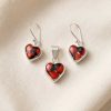 Set Latidos de Protección en Plata Ley 950 | Juego de Aretes y Dije Corazón de Huayruro | Joyería Fina Peruana en Conjunto